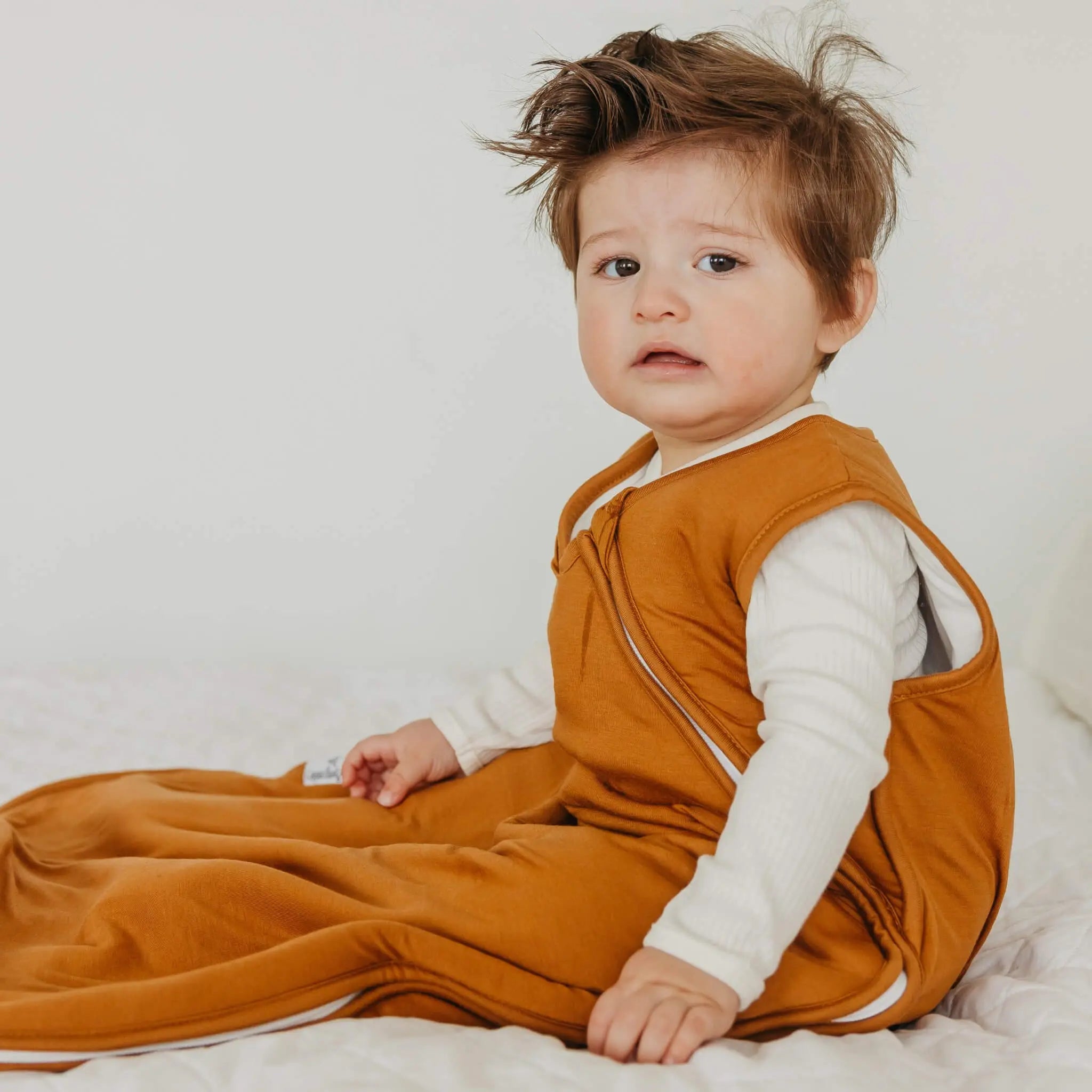 Copper Pearl Sleep Bag- Camel | Lightweight & Breathable Wearable Blanket for Babies & Toddlers | Signature Buttery-Soft
