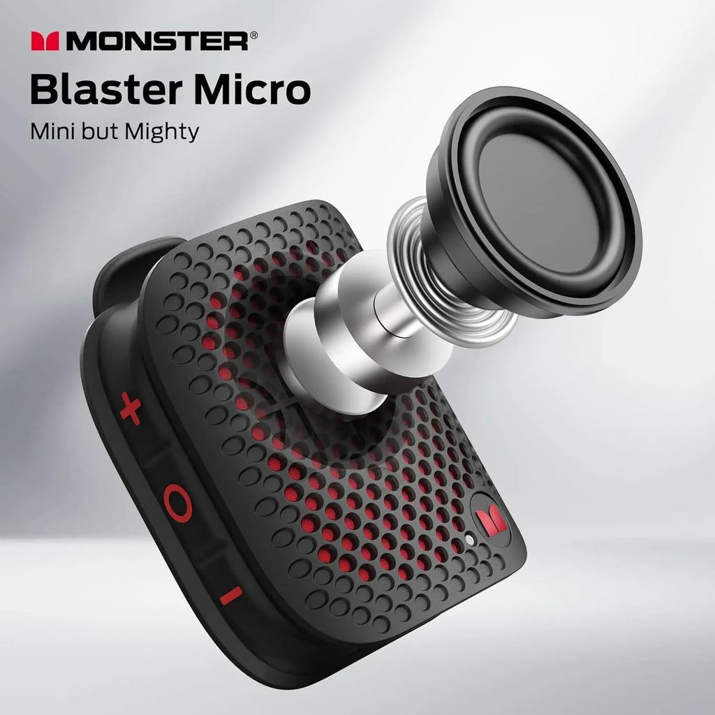 Monster Blaster Micro Wearable Bluetooth Speaker, Clip-On Wireless Speaker for Hands-Free Calls and Music, Small Portable Speaker for Workout, Cycling, Running, TWS Pairing, IPX7 Waterproof - Summerwins - Dealsforyoudays