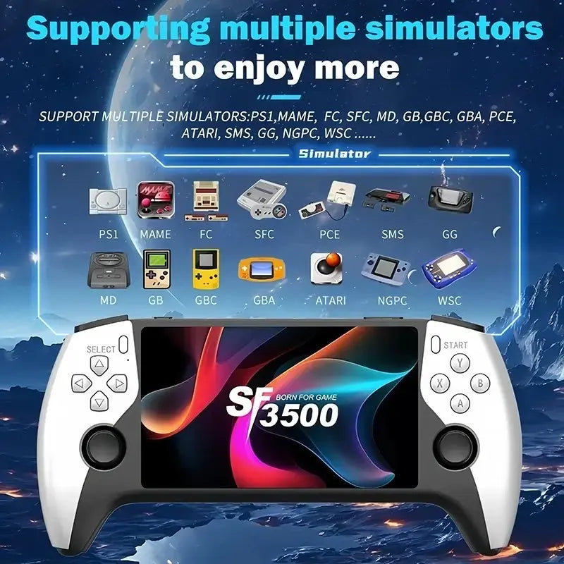 SF3500 Retro Handheld Game Console, Performance Upgrade, 5.5-Inch HD IPS Screen, Multiple Built-In Games, Classic Video Game Support with TV Connection, 14+ Emulators, 5-Hour Battery Life #GLOBAL PICKS