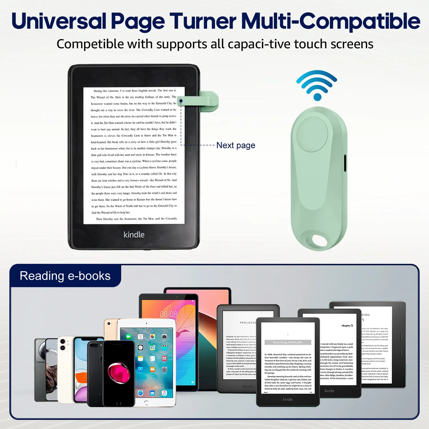 [Dealsforyoudays] DATAFY Floor Stand Kindle Holder with Remote Page Turner Set, Hands-Free Reading Accessories for Kindle Paperwhite Oasis Scribe Kobo, Adjustable Tablet Holder with Wireless Page Turner Clicker for Bed Reading