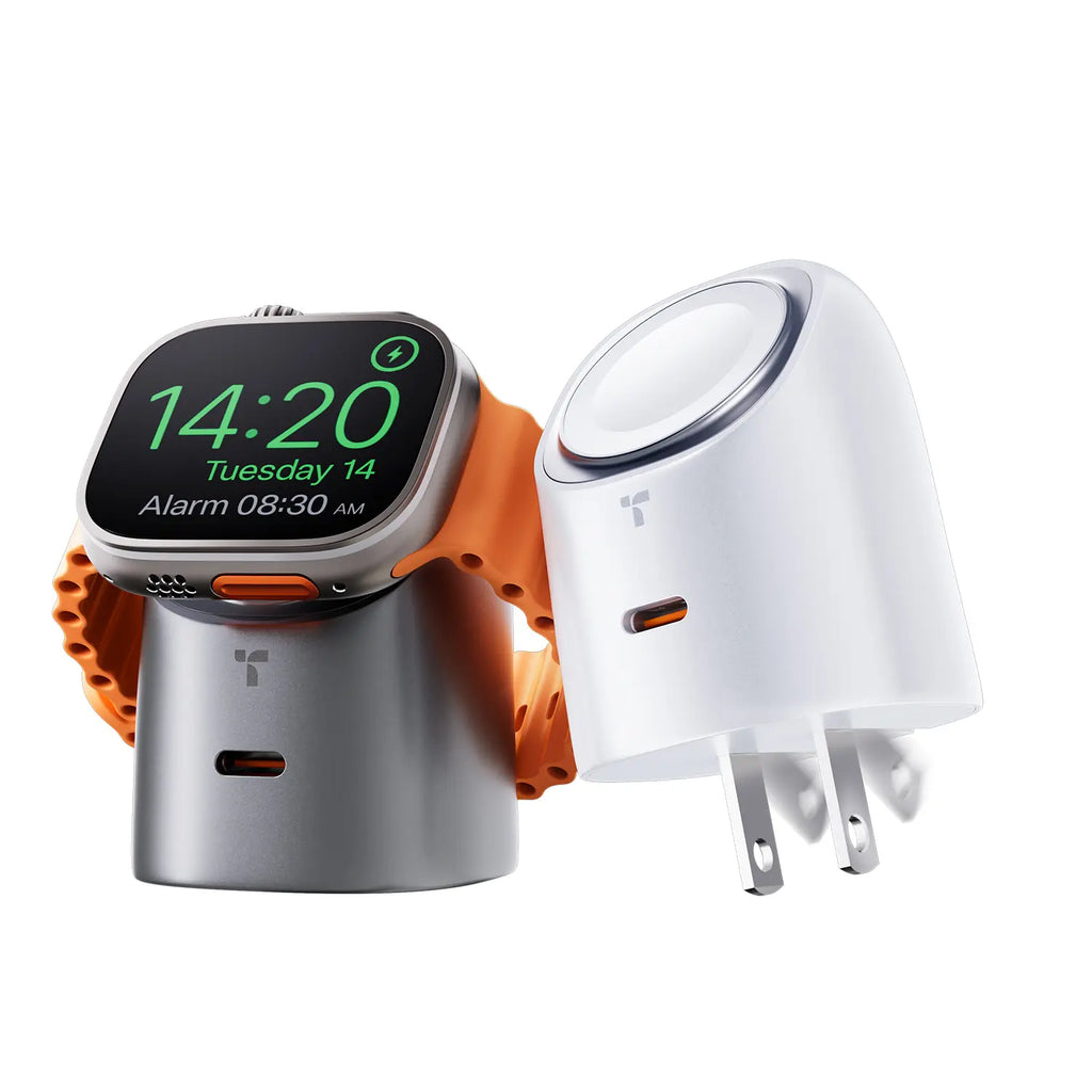 TORRAS Flasheye 2-In-1 Gan 45W USB-C Wall Charger Block - Fast Charging for Apple Watch, Iphone 17/16/15, Macbook, 90° Foldable, Space Grey Summerwins