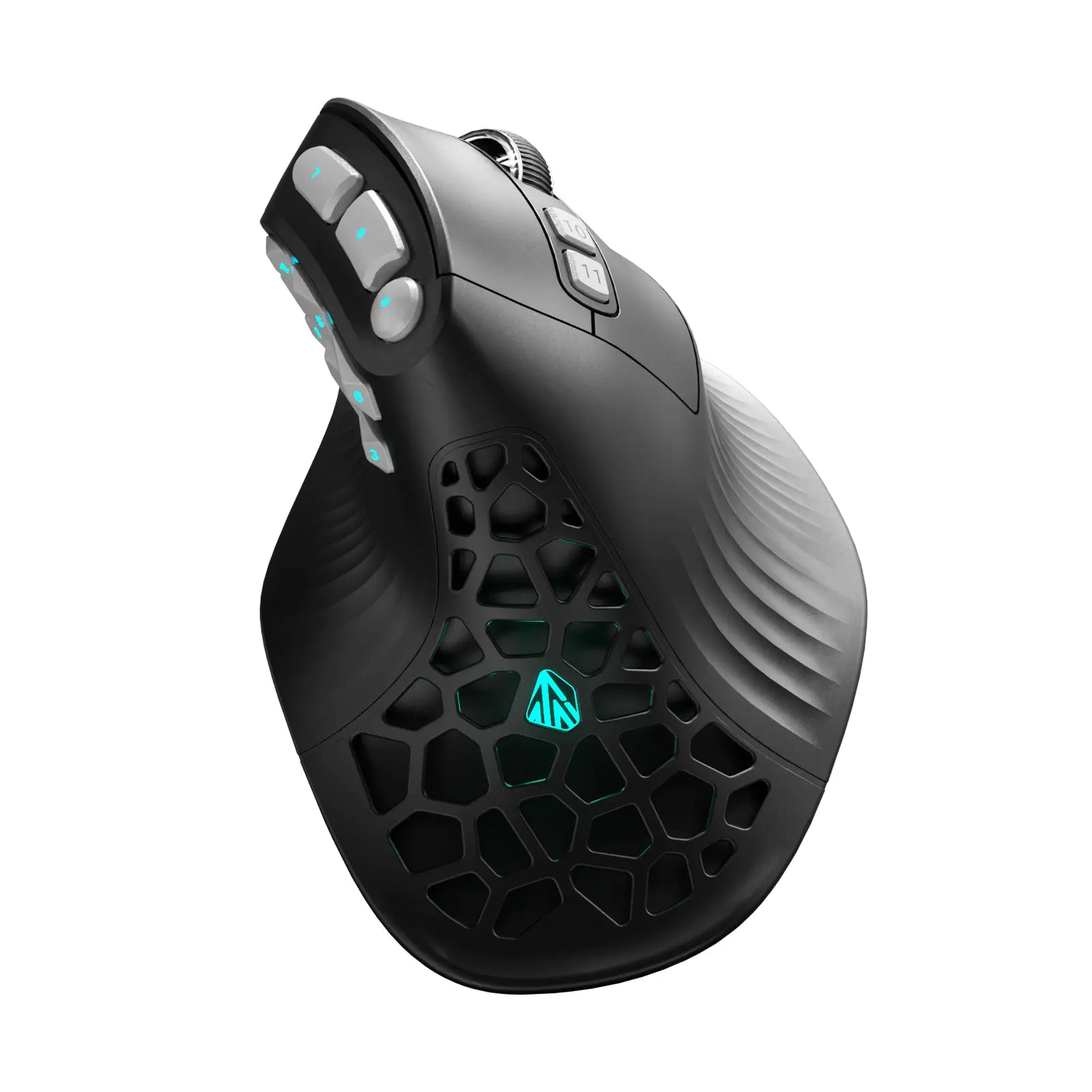 SOLAKAKA E9 Ergonomic Vertical MMO Gaming Mouse PAW3311 24800 DPI Tri-Mode Ergonomic Wireless with 10 Side Buttons PAW3311 RGB for PC Mac Ergonomic Budget Bluetooth Vertical Mouse Home Office Desk Accessory
