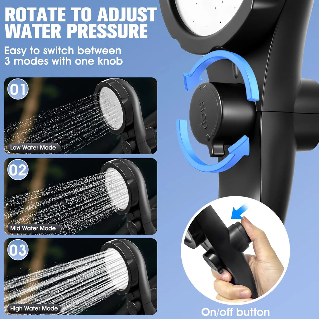 Starocean Portable Shower with Heater,Portable Shower for Camping with 2000W Auto-Off Heater,4 Spray Modes,Lasting 140 Mins,Led Display,Portable Shower Pump,Outdoor Shower for Camping,Hiking,Travel,Car,Pet