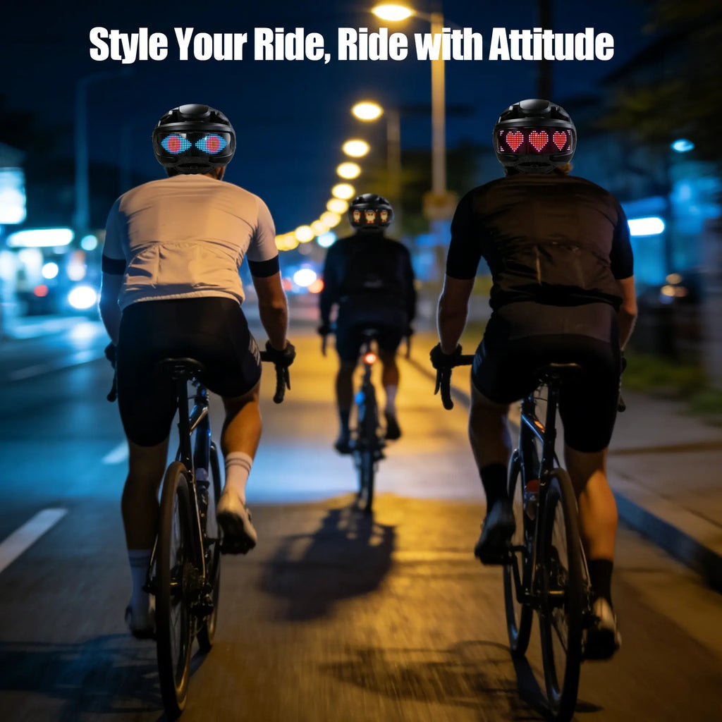 Protective Gear Holiday Gift LED Screen Bike Helmet with Bluetooth App Control, DIY Custom Display, Smart Turn Signal Light, CPSC Certified Bell Helmets for E-Bike Dirtbike & E-Scooter Skateboard and Skating Bicycle Helmets for Adult Teens