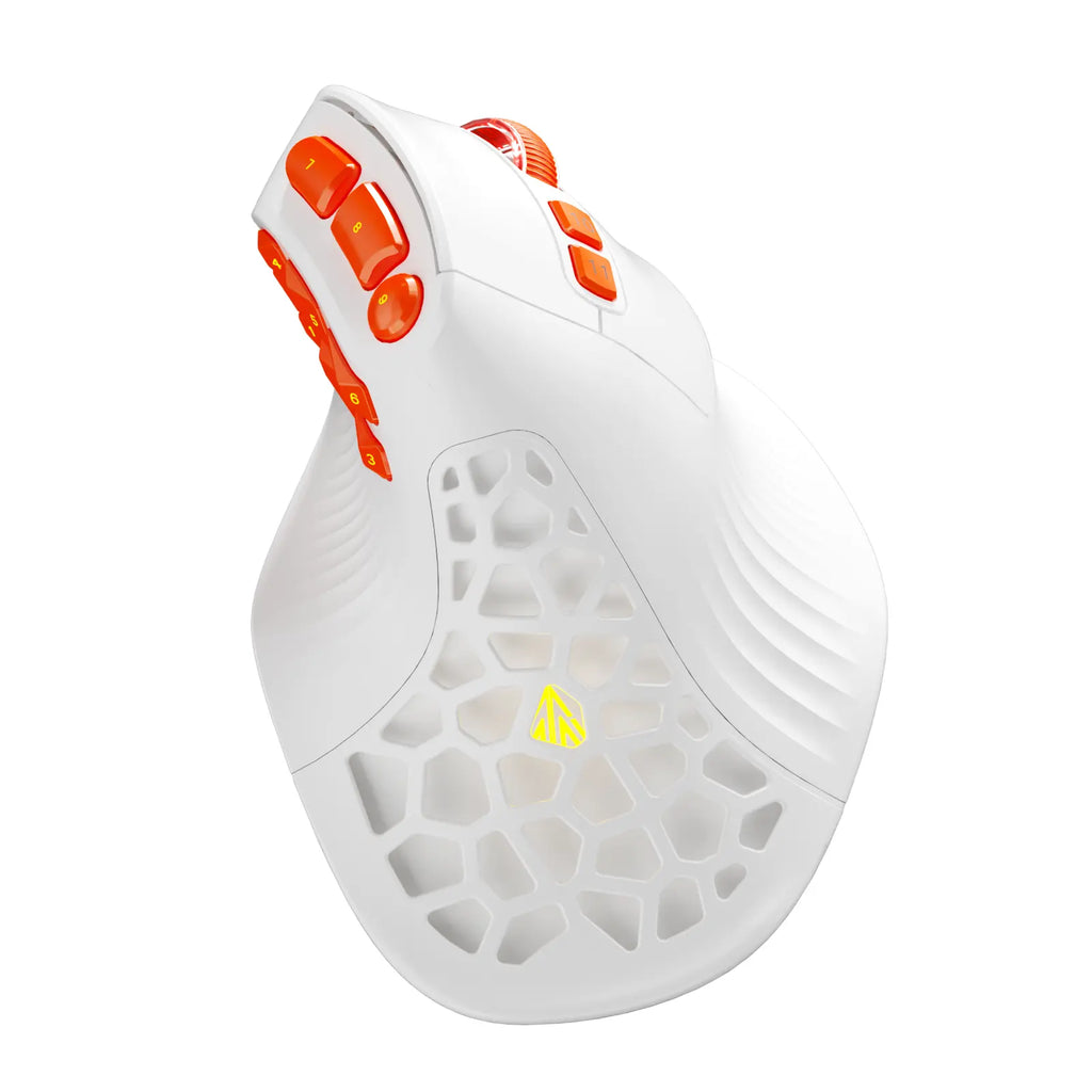SOLAKAKA E9 Ergonomic Vertical MMO Gaming Mouse PAW3311 24800 DPI Tri-Mode Ergonomic Wireless with 10 Side Buttons PAW3311 RGB for PC Mac Ergonomic Budget Bluetooth Vertical Mouse Home Office Desk Accessory