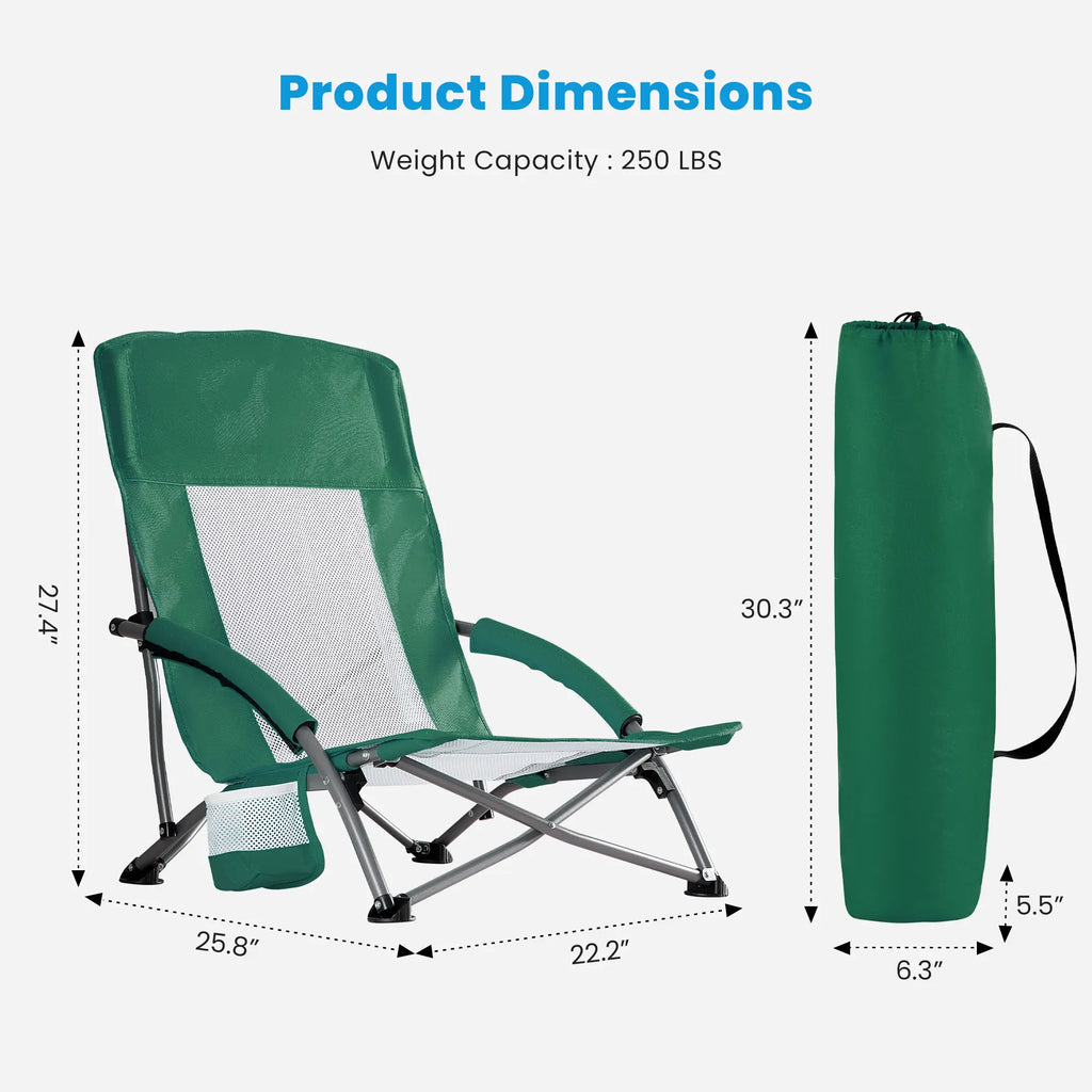 【Deals for You】Dumos Portable Folding Camping Chair, 250 LBS Weight Capacity, Mesh Breathable Back, Storage Pocket, Included Carrying Bag, for Hiking, Picnics, Camping Chairs,Summerwins