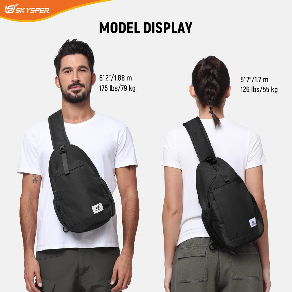 SKYSPER Sling Bag RFID Cross Body Bag Recycled Crossbody Backpack Travel Daypack