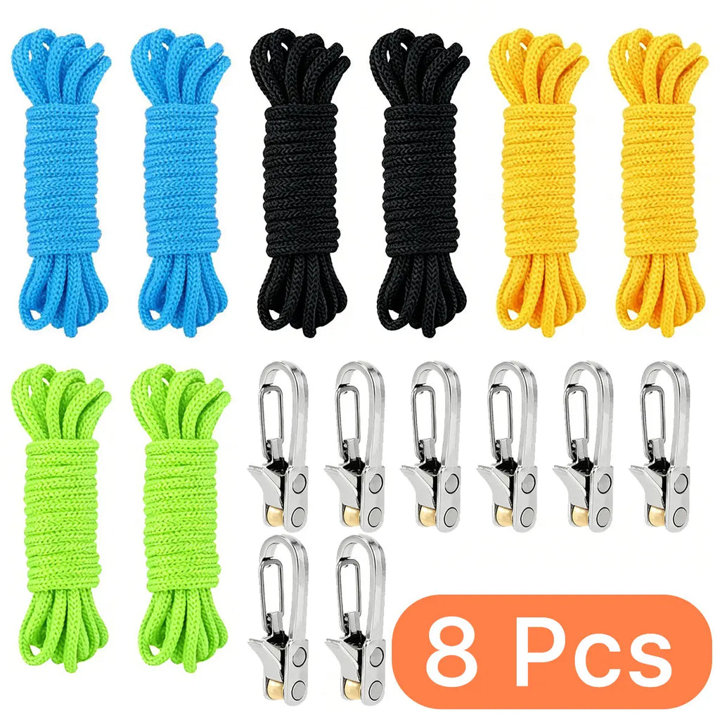 Fathersdaygift Rope Tightener & Guyline Tensioner - Heavy Duty Retractable Paracord with Alloy Carabiner Clip, Windproof Tie Downs for Camping Tent, Tarp & Hammock Setup Fathers Day Gifts
