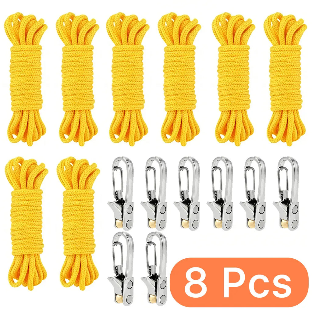 Fathersdaygift Rope Tightener & Guyline Tensioner - Heavy Duty Retractable Paracord with Alloy Carabiner Clip, Windproof Tie Downs for Camping Tent, Tarp & Hammock Setup Fathers Day Gifts