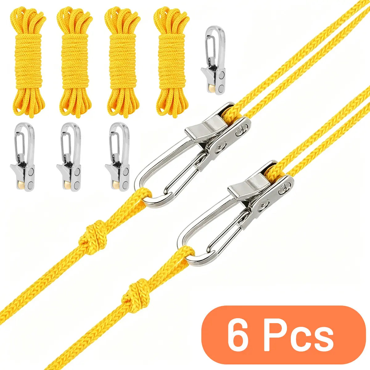 Fathersdaygift Rope Tightener & Guyline Tensioner - Heavy Duty Retractable Paracord with Alloy Carabiner Clip, Windproof Tie Downs for Camping Tent, Tarp & Hammock Setup Fathers Day Gifts