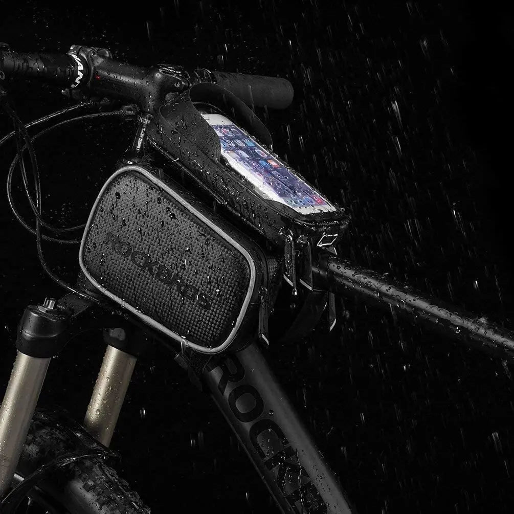 ROCKBROS Bike Frame Bag Waterproof Bike Top Tube Bag - Phone Bag for 6.2” & Under