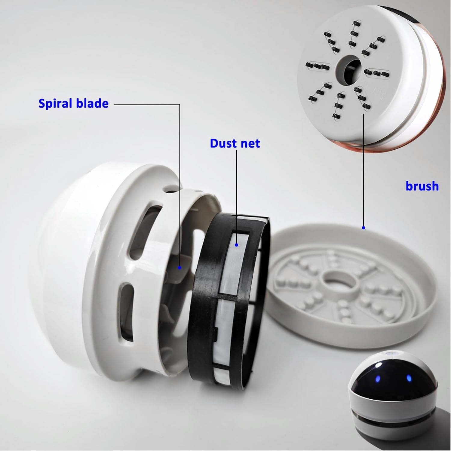 Desk Vacuum Cleaner, Low Noise USB Vacuum Cleaner for Desk, Mini Desktop Vacuum with 1200Mah Battery USB Charging 360° Suction for Pet Hair, Bread Crumbs