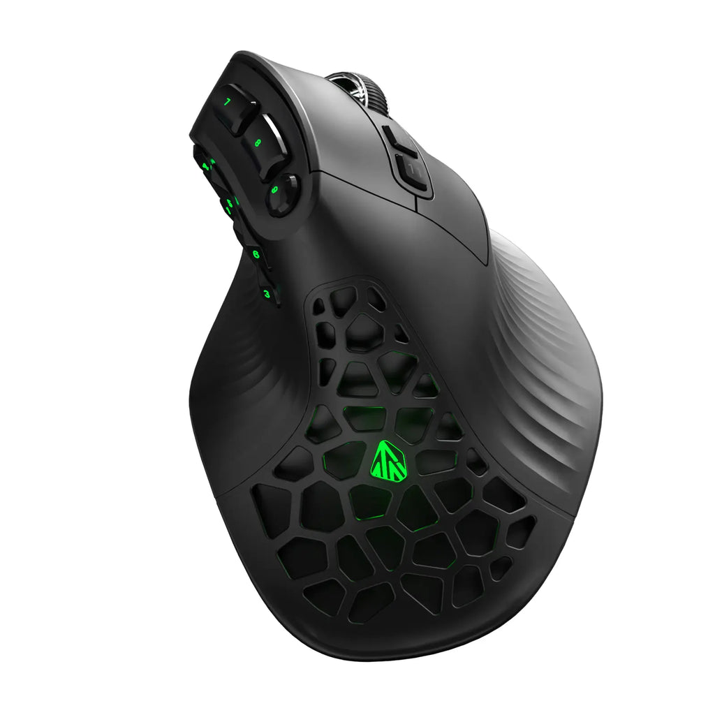 SOLAKAKA E9 Ergonomic Vertical MMO Gaming Mouse PAW3311 24800 DPI Tri-Mode Ergonomic Wireless with 10 Side Buttons PAW3311 RGB for PC Mac Ergonomic Budget Bluetooth Vertical Mouse Home Office Desk Accessory