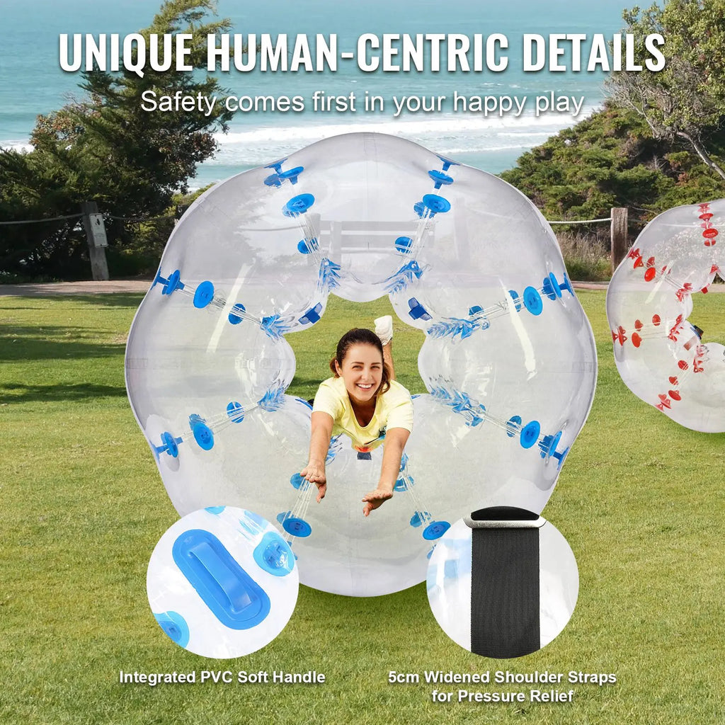 【Dealsforyoudays】Vevor Inflatable Bumper Balls 2-Pack, 5FT/1.5M Body Sumo Zorb Balls for Teen & Adult, 0.8Mm Thick PVC Human Hamster Bubble Balls for Outdoor Team Gaming Play, Bumper Bopper Toys for Garden, Yard, Park