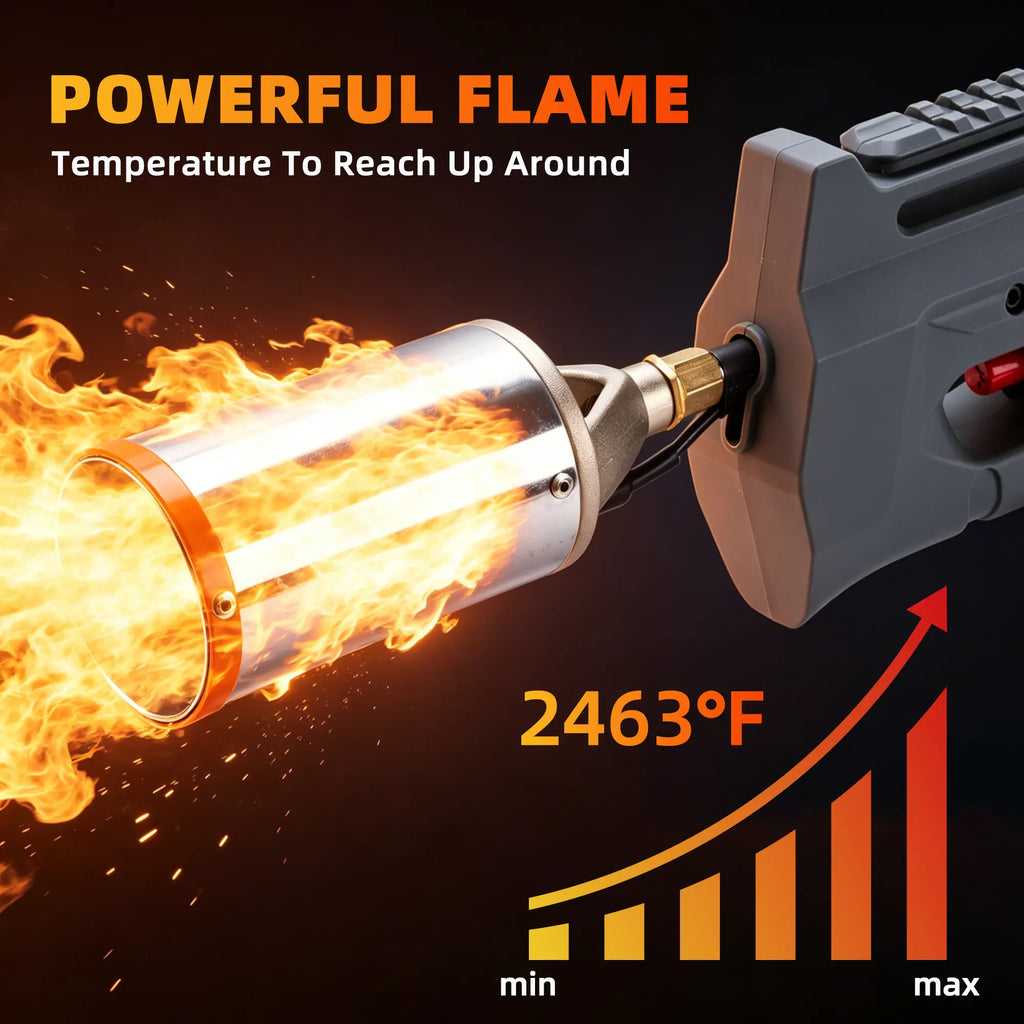 【Dealsforyoudays】Steelite Powerful Blow Torch Gun - Adjustable Flame, Detachable Portable Design, Lightweight Modular Tool for BBQ Campfire Starter, Kitchen Use, Father'S Day Gifts, Mens Gifts (Tank Not Included)