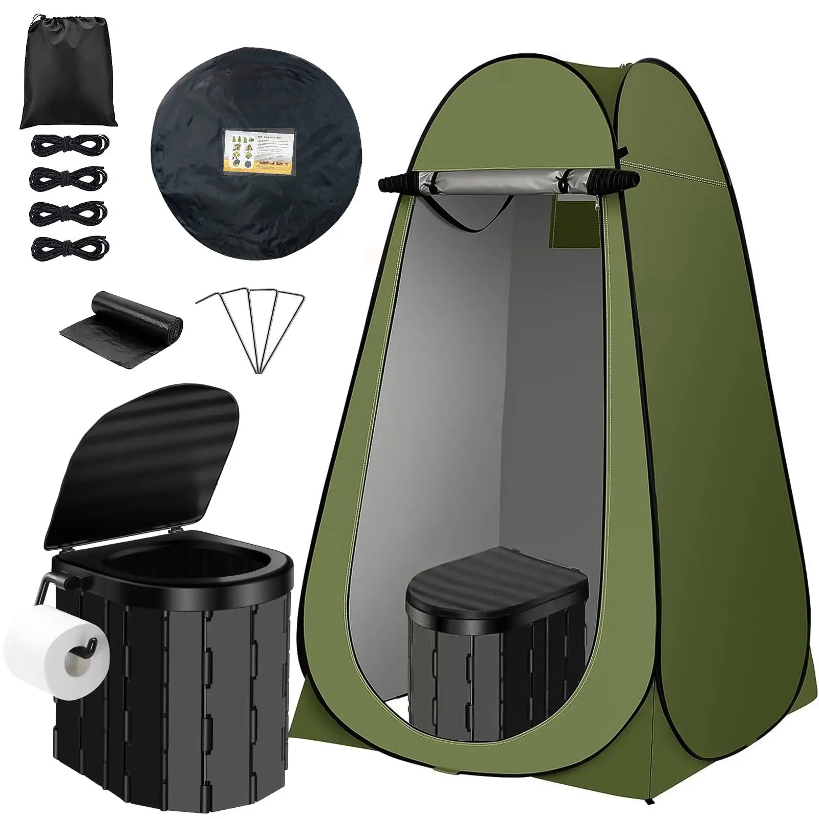 Pop-Up Privacy Tent, Waterproof Portable Shower, Toilet & Changing Shelter with Carry Bag for Camping, Beach Travel Accessories, Beach Tent
