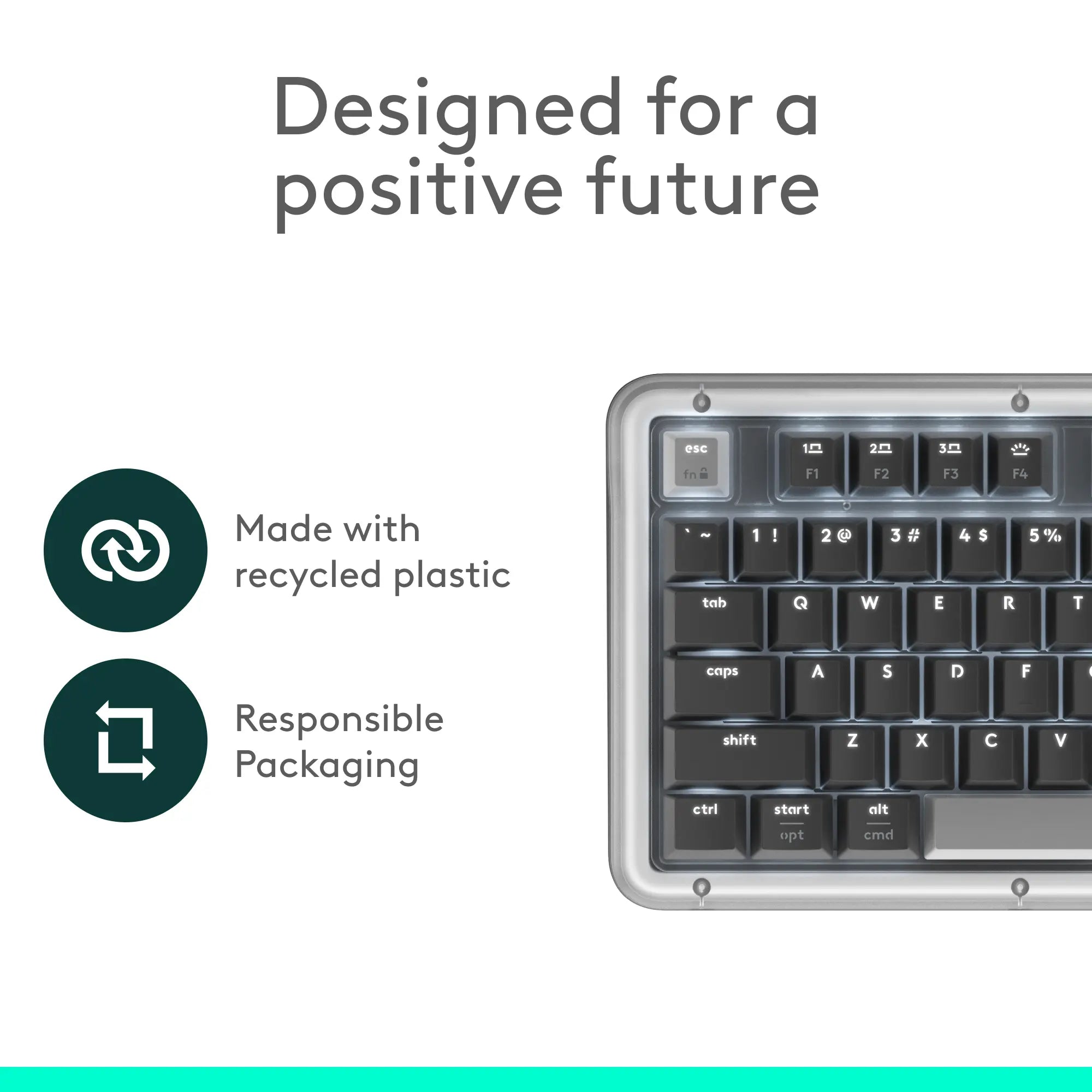 Logitech Alto Keys K98M Full-Sized Durable Multi-Device Bluetooth Mechanical Keyboard, Customizable Switches, Vibration-Absorbing Gasket, Illuminated Backlit Keys, USB-C Charging, for PC, Mac Laptops, Bluetooth Keyboards, Full-Sized Mechanical Keyboards