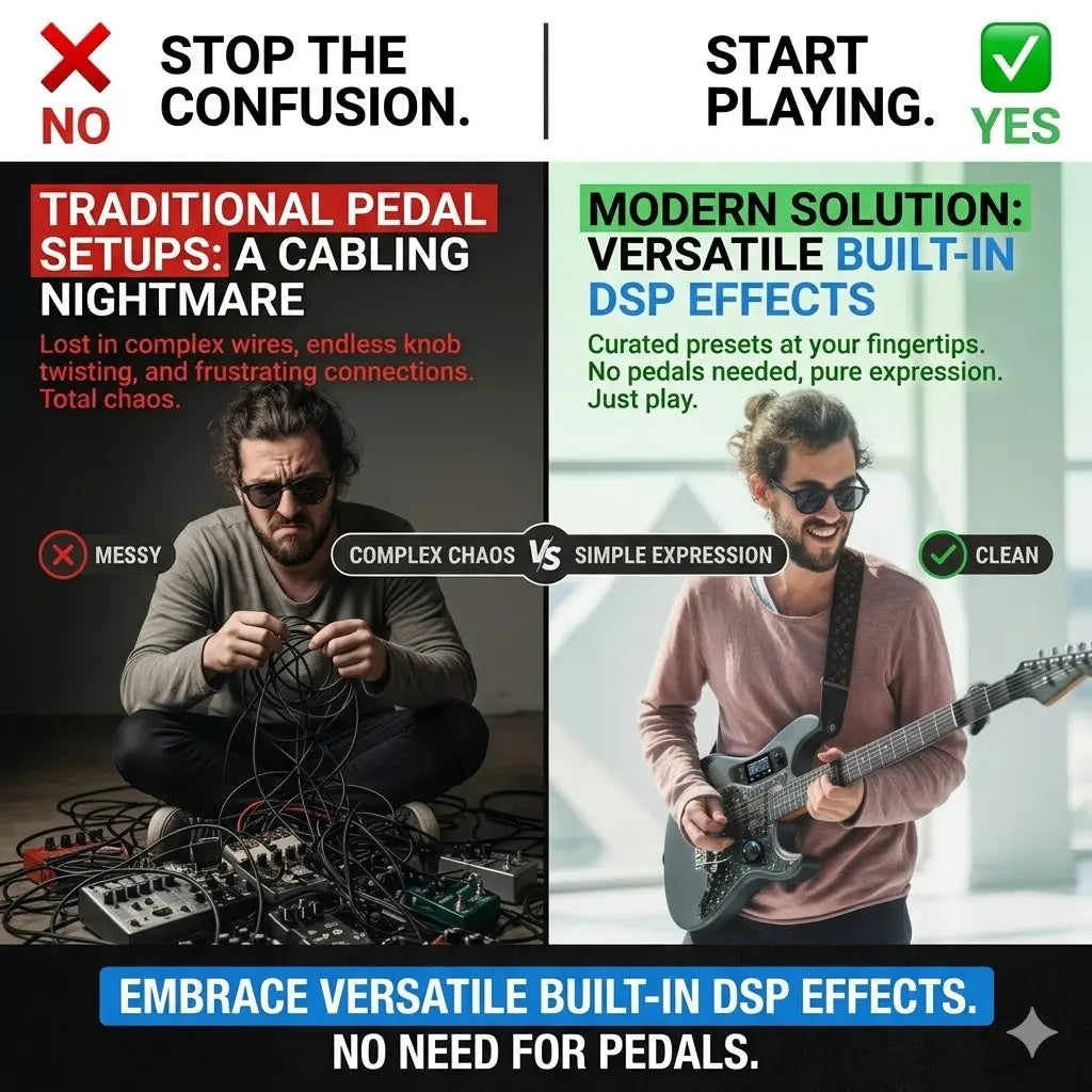 【Zero-Gear Rocker】Xmari Smart Electric Guitar with Built-In DSP Effects, 4 Presets, USB-C OTG Recording, Headphone Output, Alnico Pickups W/Coil Split, Carbon Fiber Body, Gig Bag, Strap, Cable & Picks 24-Hour Shipping 2-Year Warrant Dealsforyoudays