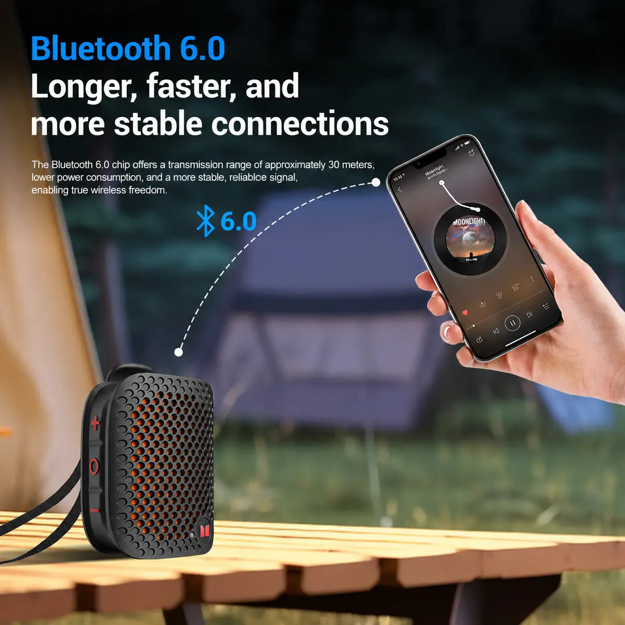 Monster Blaster Micro Wearable Bluetooth Speaker, Clip-On Wireless Speaker for Hands-Free Calls and Music, Small Portable Speaker for Workout, Cycling, Running, TWS Pairing, IPX7 Waterproof - Summerwins - Dealsforyoudays