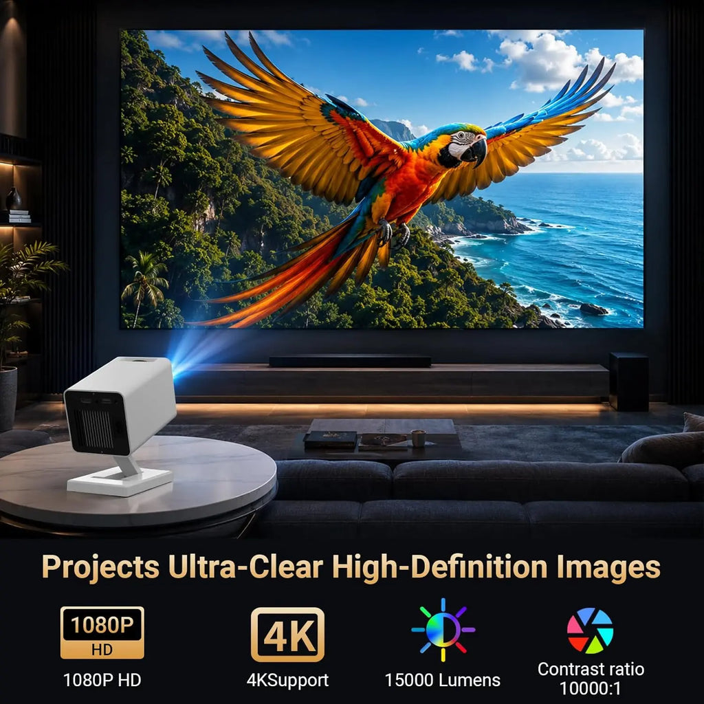 MAYPUG Mini Projector, Projector with Wifi and Bluetooth, 4K 1080P Support Portable Projector 180° Rotatable 130'' Screen Movie Projector Auto Keystone Compatible with HDMI/USB/TV Stick/Smartphone