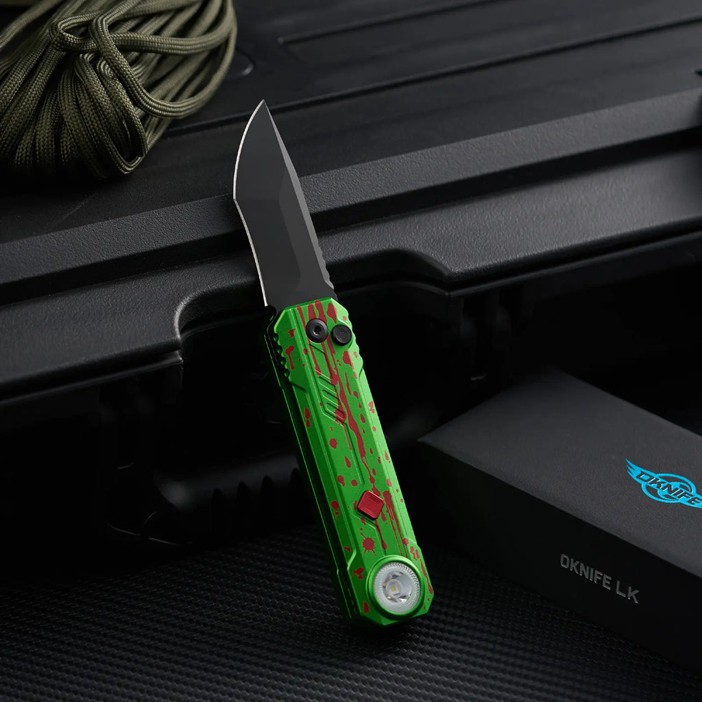 OKNIFE LK 2-In-1 EDC Knives & Gear - M390 Blade, USB-C Rechargeable Flashlight, Compact Utility Tool for Home, Camping, Everyday Carry