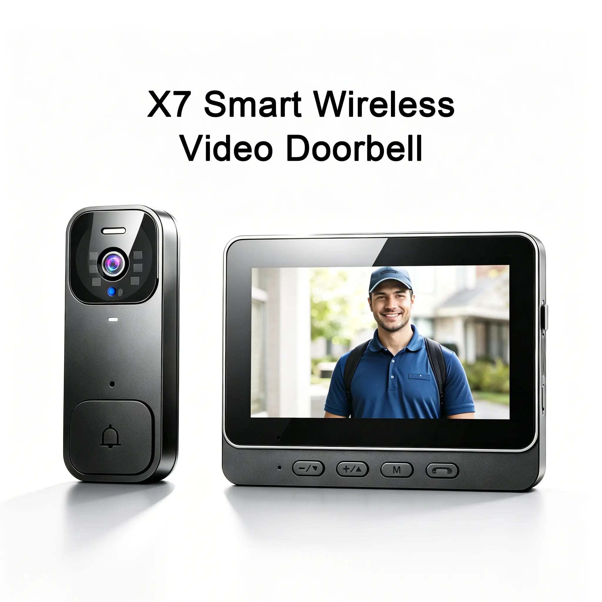 2026 Upgraded B01 Video Doorbell – No Wifi, No App, Indoor Monitor, Two-Way Talk, Night Vision & 400Ft Range