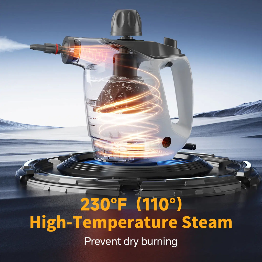 Handheld Steam Cleaner, Steam Cleaner with 16 PCS Accessory & Safety Lock, 500ML Capacity, Multi-Surface Deep Cleaning for Home, Car, Bathroom, Grout, Floor, Window (White).