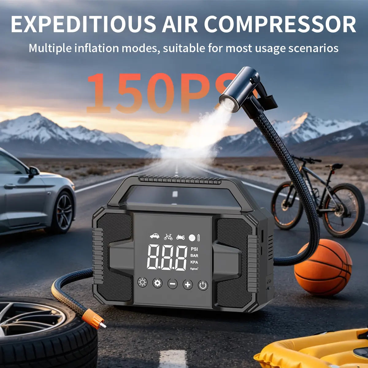 【Father'S Day Gift】Kapeezi Upgraded Portable Car Jump Starter, 4000A Car Battery Jump Starter with 150PSI Tire Inflator, 12V Car Battery Jump Starter, 15000Mah Bank, with LED Light System Power Automotive Car Essentials Jumper Powerbank