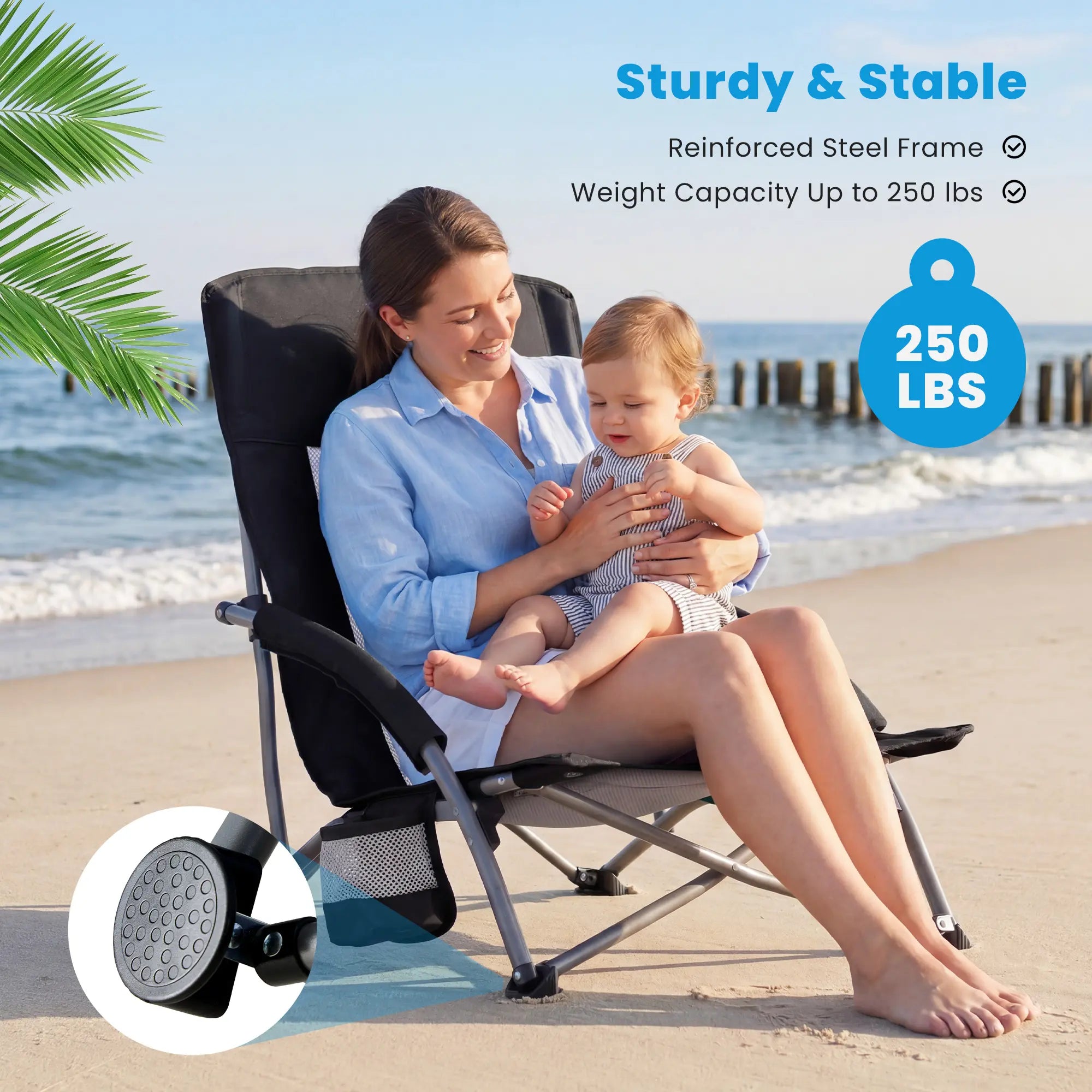 【Deals for You】Dumos Portable Folding Camping Chair, 250 LBS Weight Capacity, Mesh Breathable Back, Storage Pocket, Included Carrying Bag, for Hiking, Picnics, Camping Chairs,Summerwins