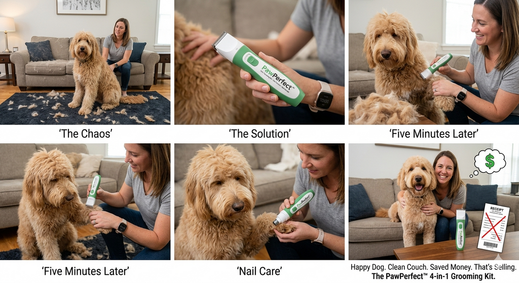 The PawPerfect™ 4-in-1 Grooming Kit - Professional Hair Trimmer • Nail Grinder • Cordless Grooming for Cats & Dogs